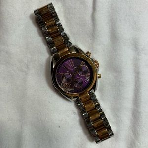 Two Tone Michael Kors Watch Purple Face